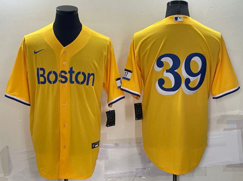 Men Boston Red Sox #39 No Name Yellow City Edition Game Nike 2022 MLB Jersey->arizona diamondback->MLB Jersey